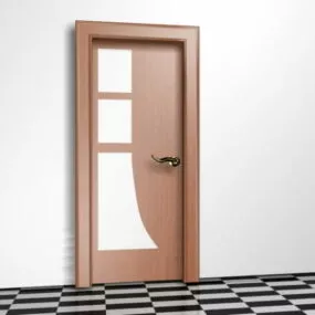 Glazed Panel Home Interior Door 3d model