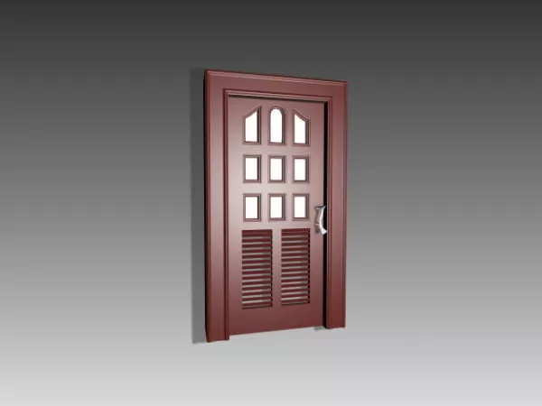 Shutter Door Glazed Wooden 3d model Shutter Door Glazed Wooden 3d model
