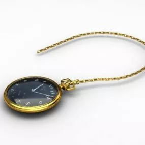 Western Gold Pocket Watch 3d model