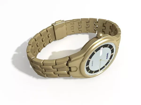 Golden Quartz Watch 3d model Golden Quartz Watch 3d model