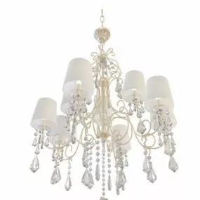 Dinning Room Gold Crystal Chandelier 3d model