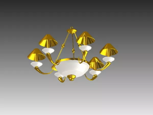 Living Room Golden Brass Chandeliers 3d model Living Room Golden Brass Chandeliers 3d model