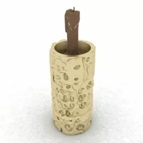 Gold Tube Candle Holder 3d model