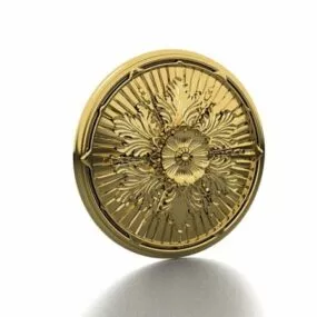 Golden Ceiling Medallion Decoration 3d model