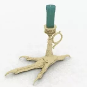 Gold Claw Shape Candle Holder 3d model