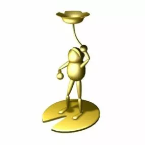 Golden Frog Statue Artware 3d model