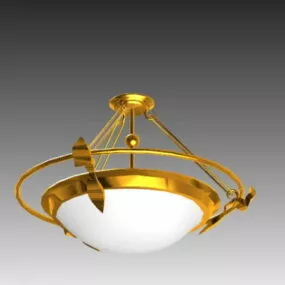 Gold Frame Pendant Lamp 3d model