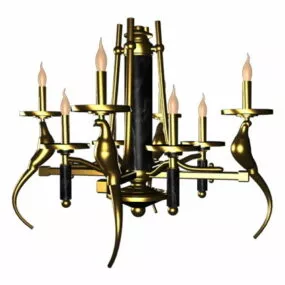 Home Golden Pendant Light Fixtures 3d model