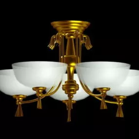 Golden Bowl Classic Chandelier 3d model