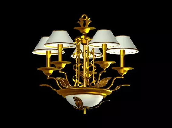 Golden Chandelier Old Style 3d model Golden Chandelier Old Style 3d model