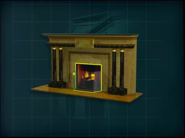 Elegant European Fireplace 3d model