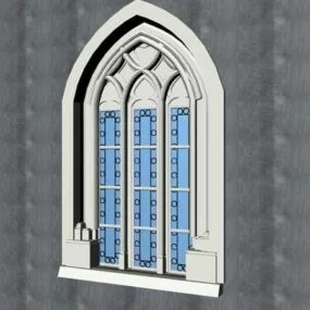 Antique Gothic Tracery Windows 3d model
