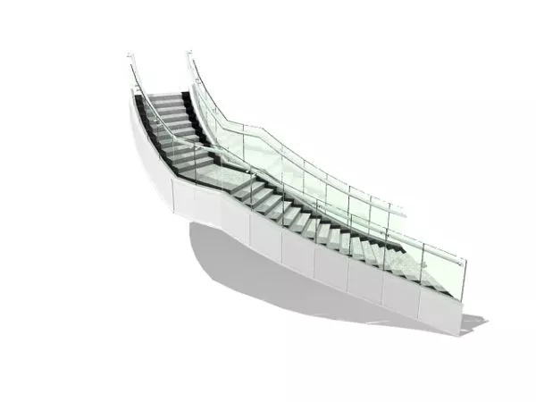 Stair Case Decorative Handrails 3d model