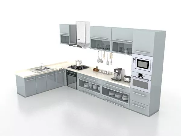 L Corner Kitchen Cabinets Design 3d model L Corner Kitchen Cabinets Design 3d model