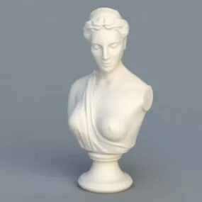 Bust Woman Greek Statue 3d model