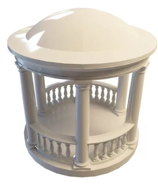 Outdoor Garden Gazebo Lowpoly 3d model