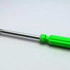 Hand Tools Green Screwdriver 3d model