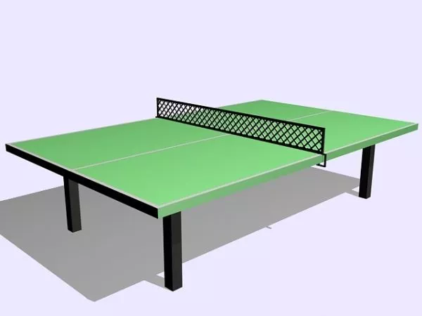 Green Table Tennis With Mesh 3d model