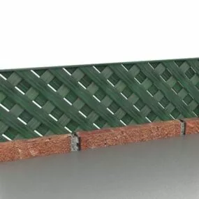 Green Home Wooden Fence 3d model
