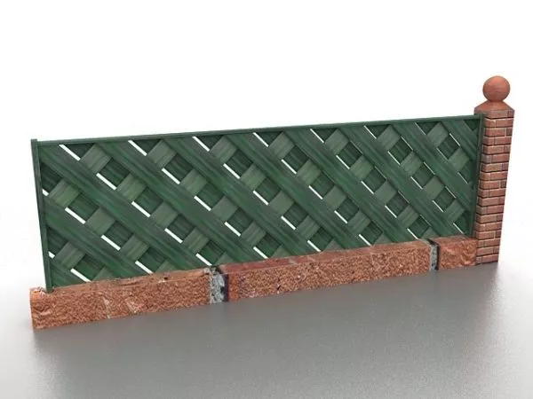 Fence Glass With Handrail 3d model