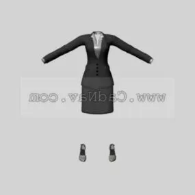 Office Lady Fashion Grey Skirt Suit 3d model