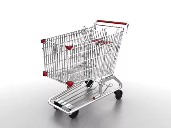 Wire Shopping Cart 3d model