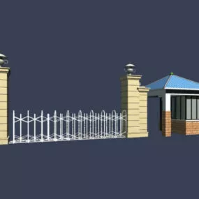 School Gate Guard House 3d model
