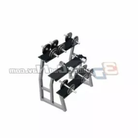 Gym Sport Equipment Dumbbell Rack 3d model