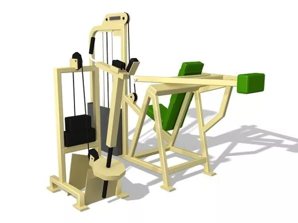 Gym Bench High Back 3d model