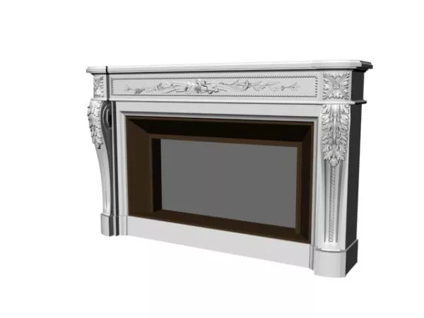 Elegant European Fireplace 3d model