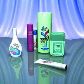 Cosmetic Hair Shampoo Set 3d model