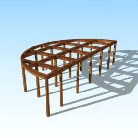 Outdoor Half Circle Pergola 3d model