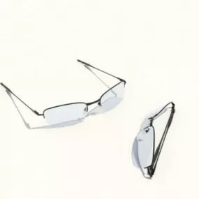 Modern Half Frame Eyeglasses 3d model