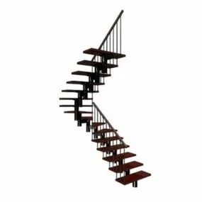 Half Landing Interior Stairs Design 3d model
