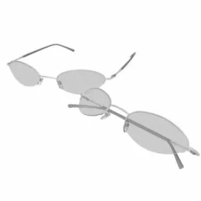 Fashion Half Rim Eyeglasses 3d model