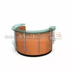 Half Round Reception Counter 3d model