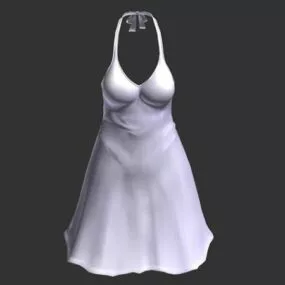 Halter Neck Dress Fashion 3d model