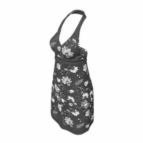 Halter Neck Fashion Sheath Dress 3d model
