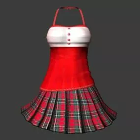 Halterneck Sundress Fashion 3d model