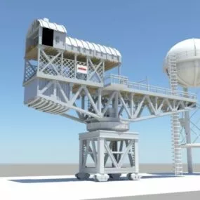 Industrial Hammerhead Crane 3d model