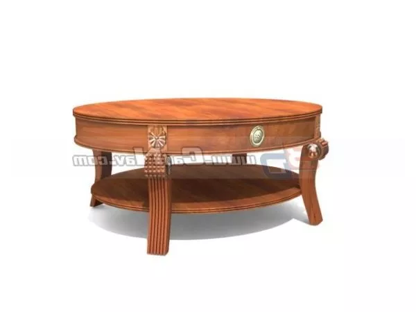 Carved Woo Antique Round Coffee Table 3d model Carved Woo Antique Round Coffee Table 3d model