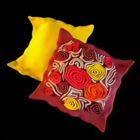 Hand Embroidery Decorative Cushion 3d model