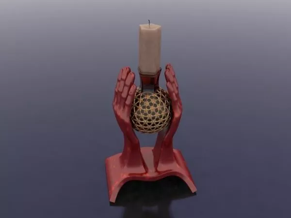 Candlestick With Antique Brass Stand 3d model