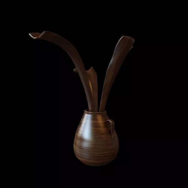 Handcrafted Wood Vase Decoration 3d model Handcrafted Wood Vase Decoration 3d model