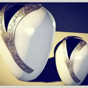 Home Decoration Handmade Ceramic Vases 3d model