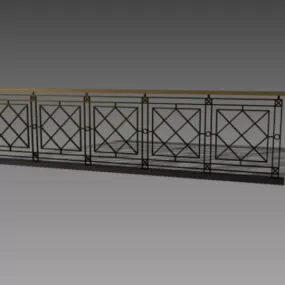 Staircase Handrail Design Vintage Style 3d model