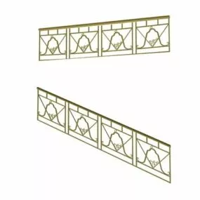 Antique Handrails Balcony Rails 3d model