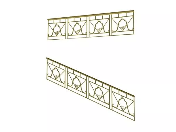 Antique Handrails Balcony Rails 3d model Antique Handrails Balcony Rails 3d model