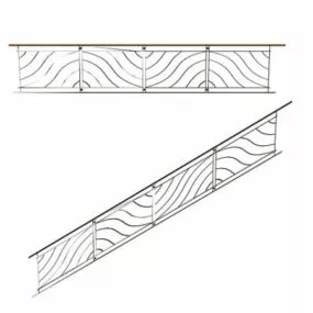 Antique Handrails Stairway 3d model