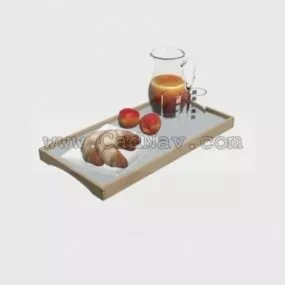 Fresh Food Breakfast Set 3d model